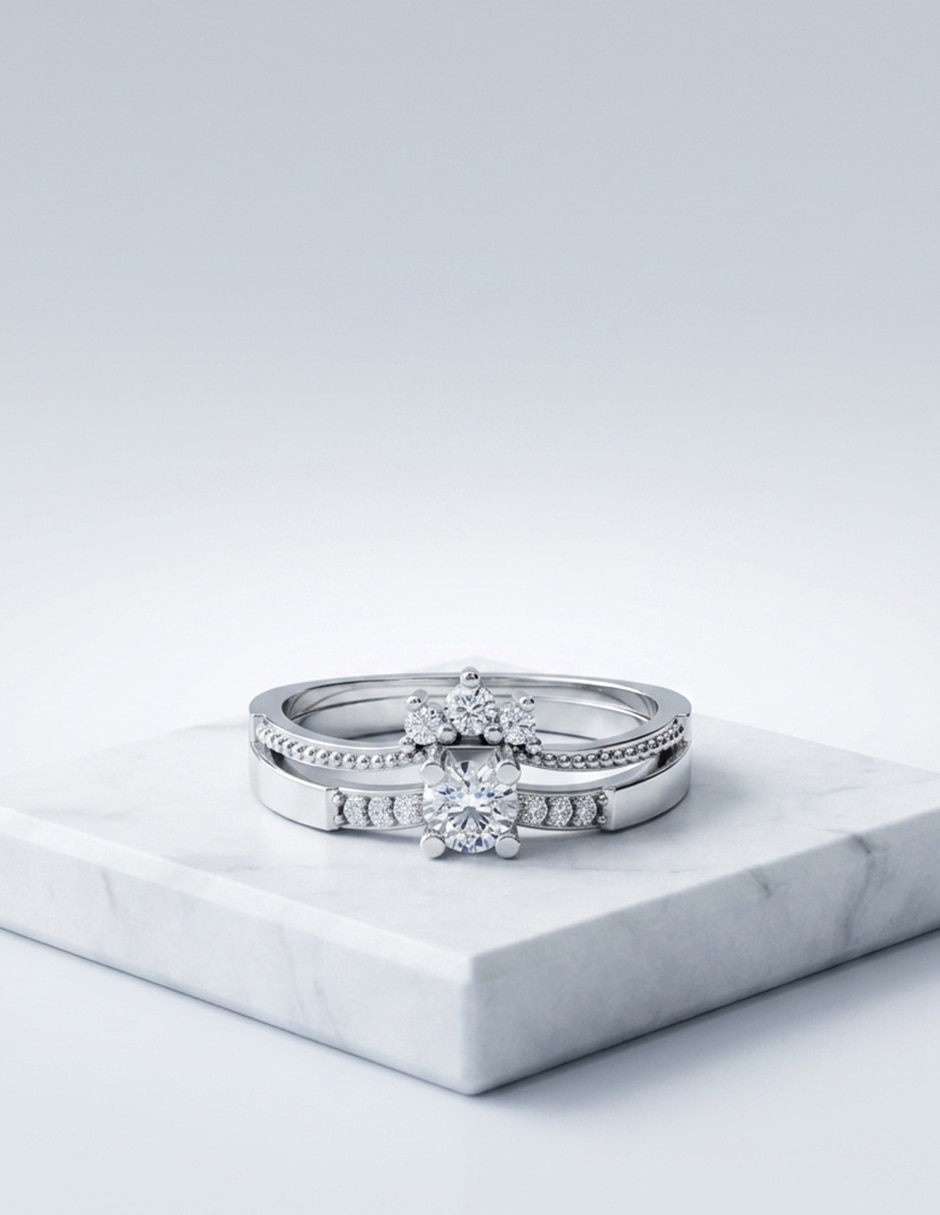 Anillo de compromiso de oro 9k zirconia cúbica 7