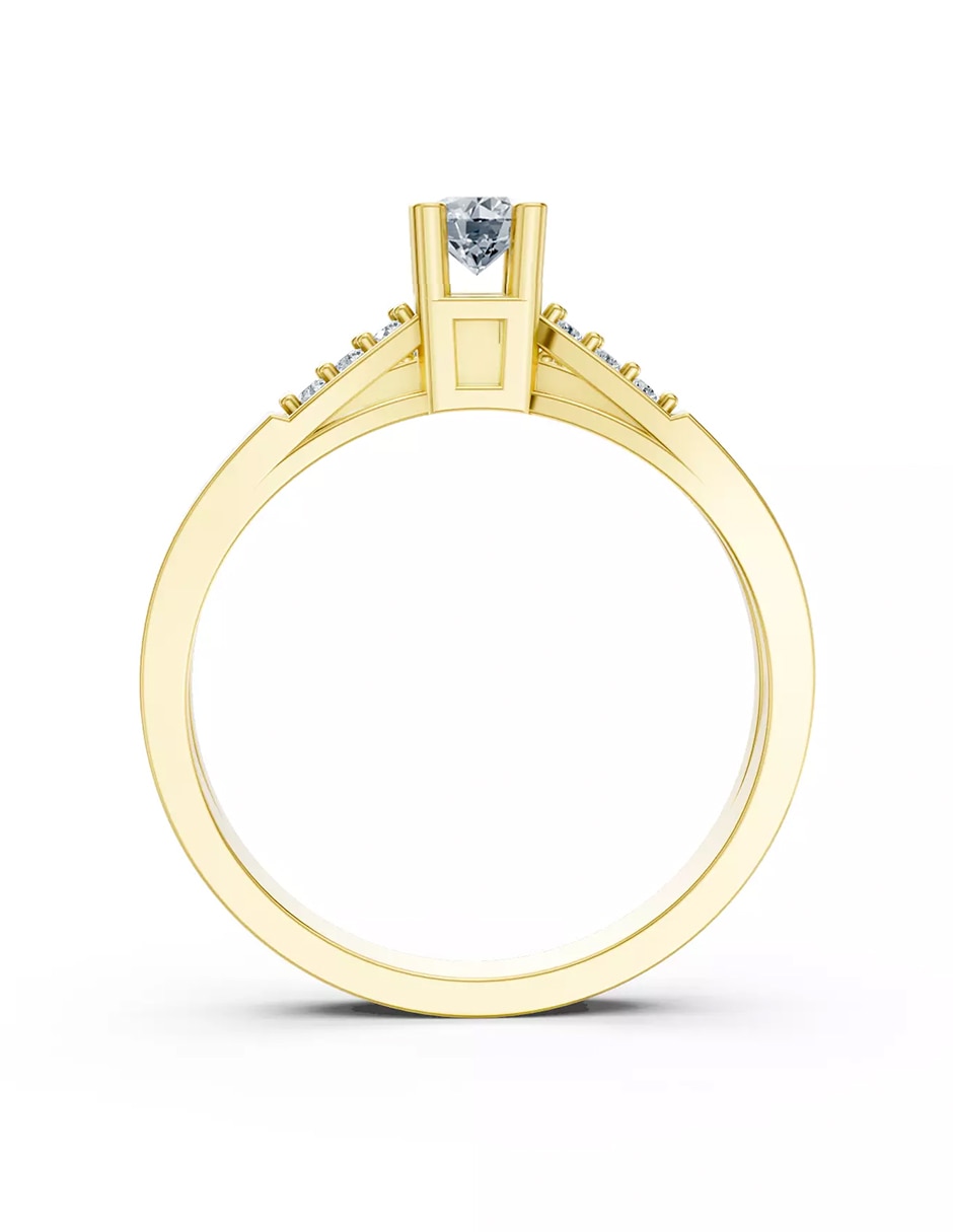 Anillo de compromiso de oro 9k Amore Mio zirconia cúbica