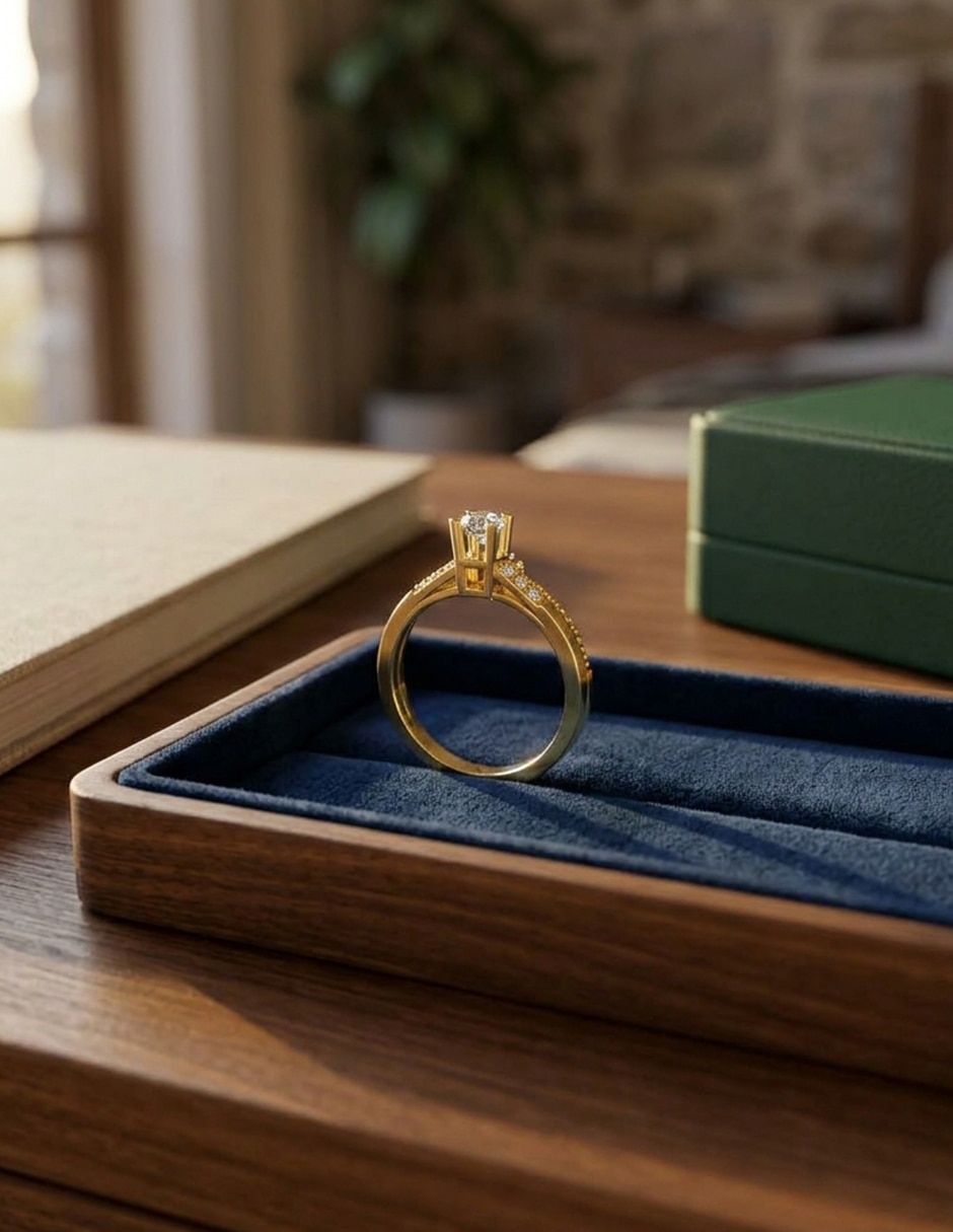 Anillo de compromiso de oro 9k Amore Mio zirconia cúbica