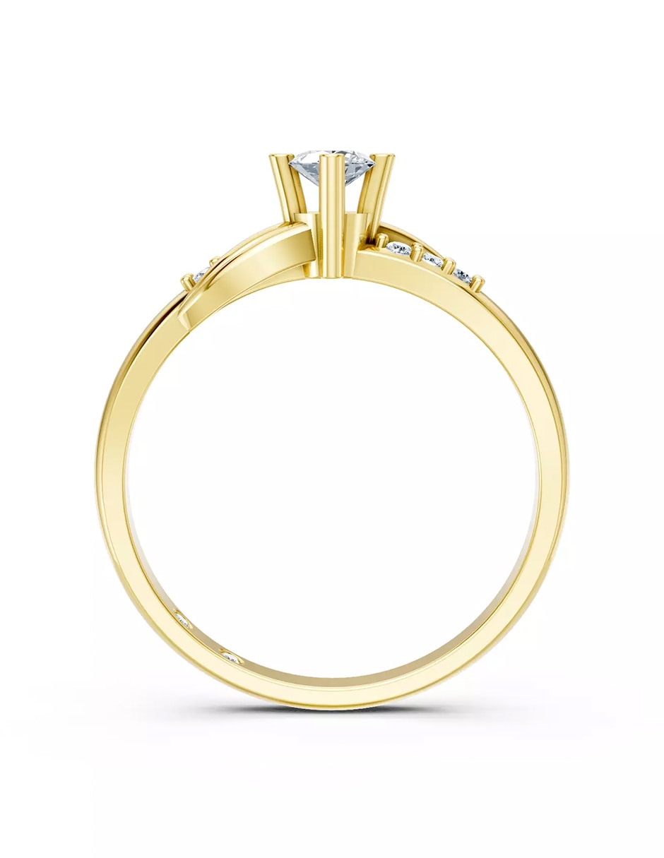 Anillo de compromiso de oro 18 k zirconia cúbica 2