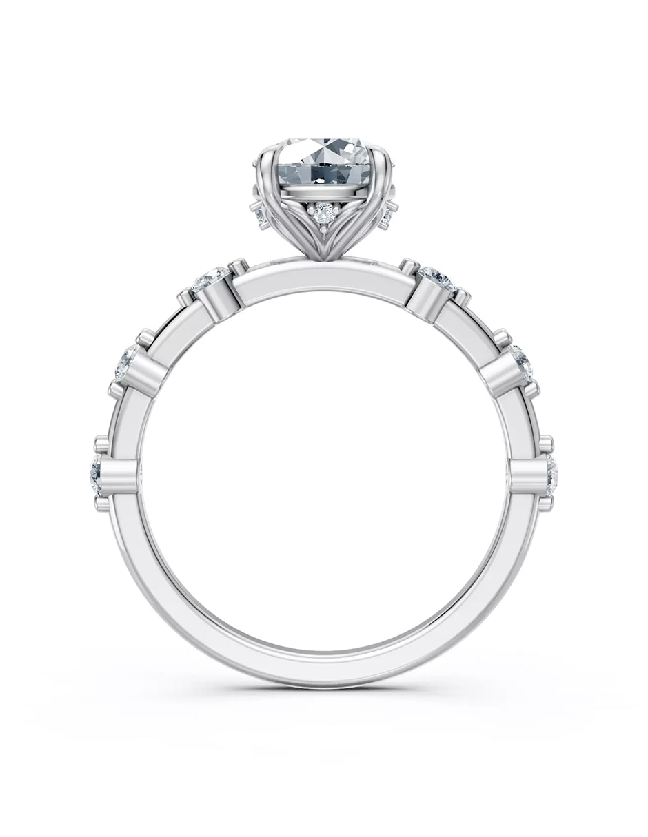 Anillo de compromiso de oro 14 k zirconia cúbica 2