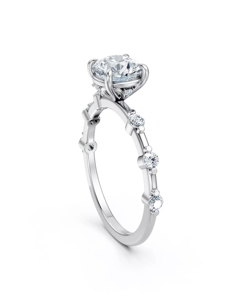 Anillo de compromiso de oro 14 k zirconia cúbica 3