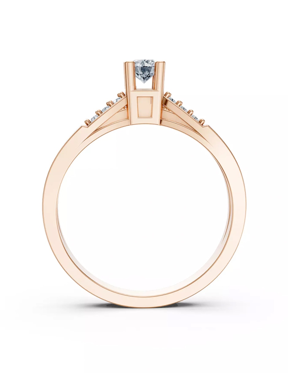 Anillo de compromiso de oro 14 k zirconia cúbica 2
