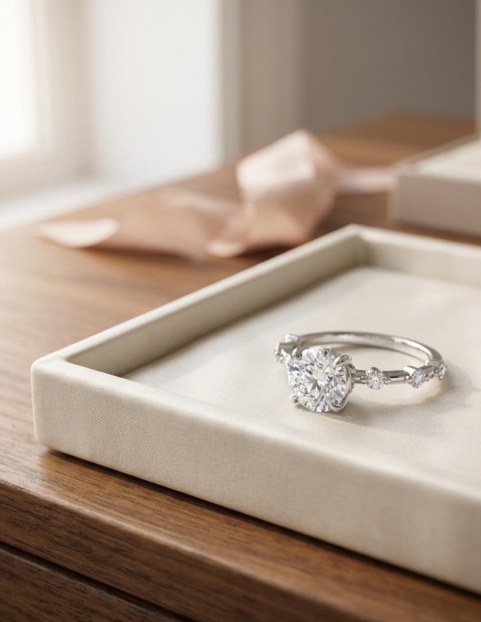 Anillo de compromiso de oro 9 k zirconia cúbica 4
