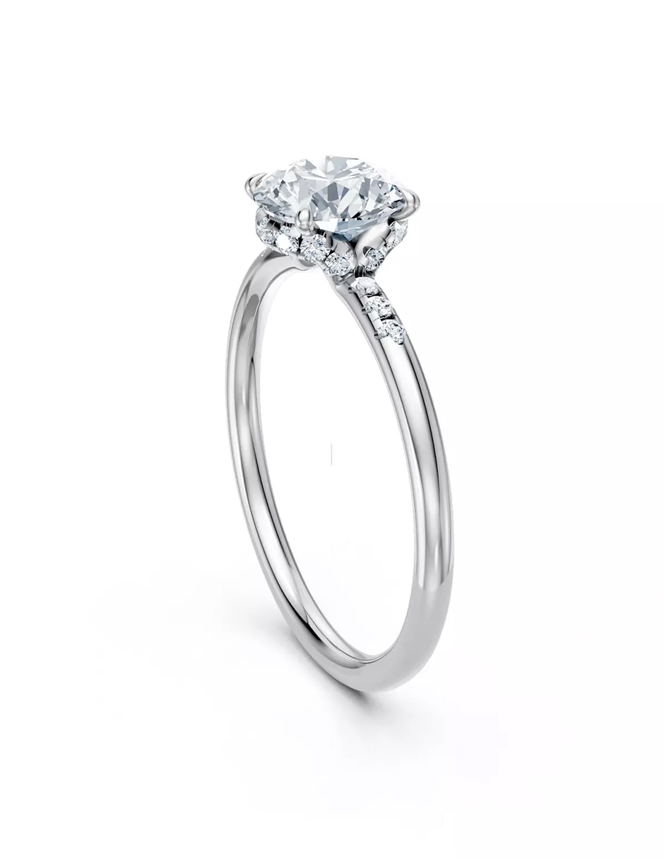 Anillo de compromiso de oro 9 k zirconia cúbica 4