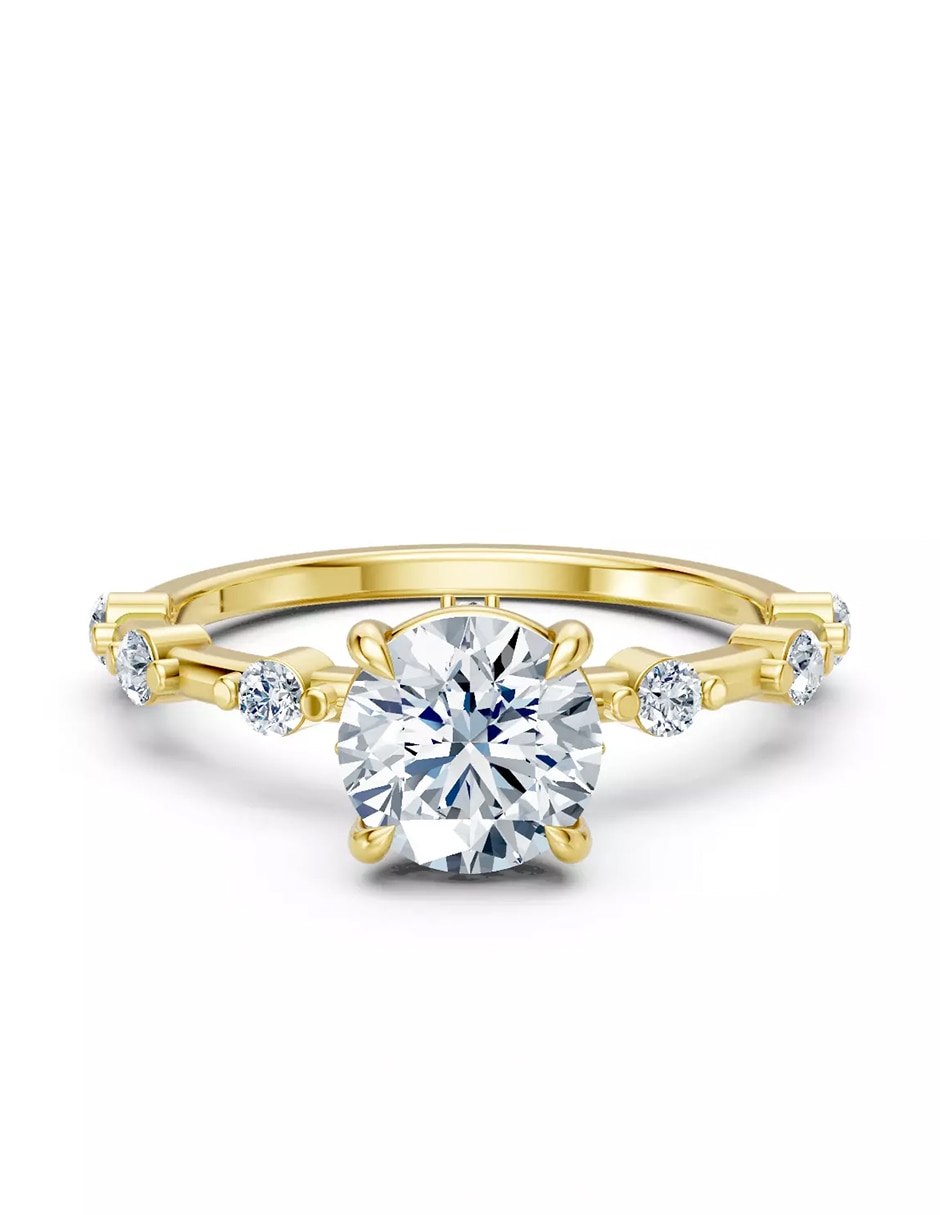 Anillo de compromiso de oro 14 k Amore Mio zirconia cúbica