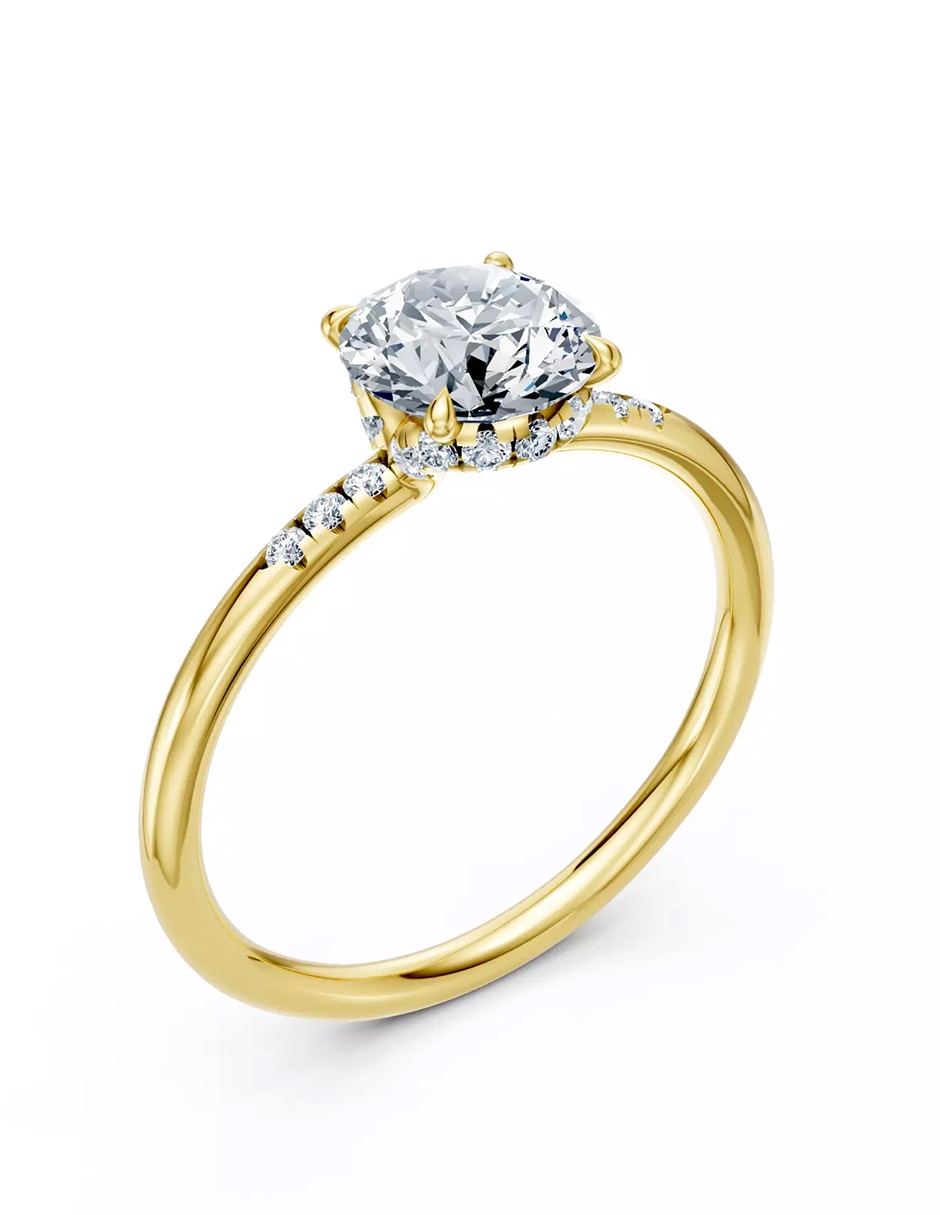 Anillo de compromiso de oro 9 k Amore Mio zirconia cúbica