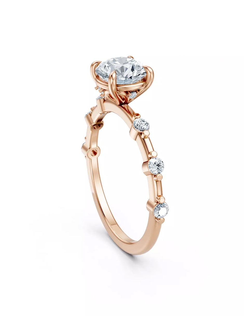 Anillo de compromiso de oro 18 k zirconia cúbica 3