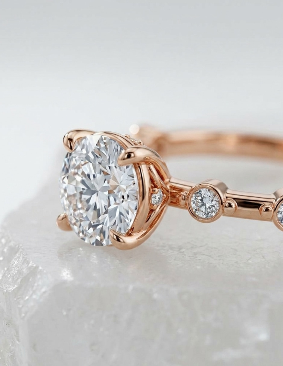 Anillo de compromiso de oro 18 k zirconia cúbica 4