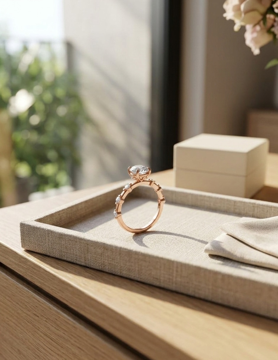 Anillo de compromiso de oro 18 k zirconia cúbica 7