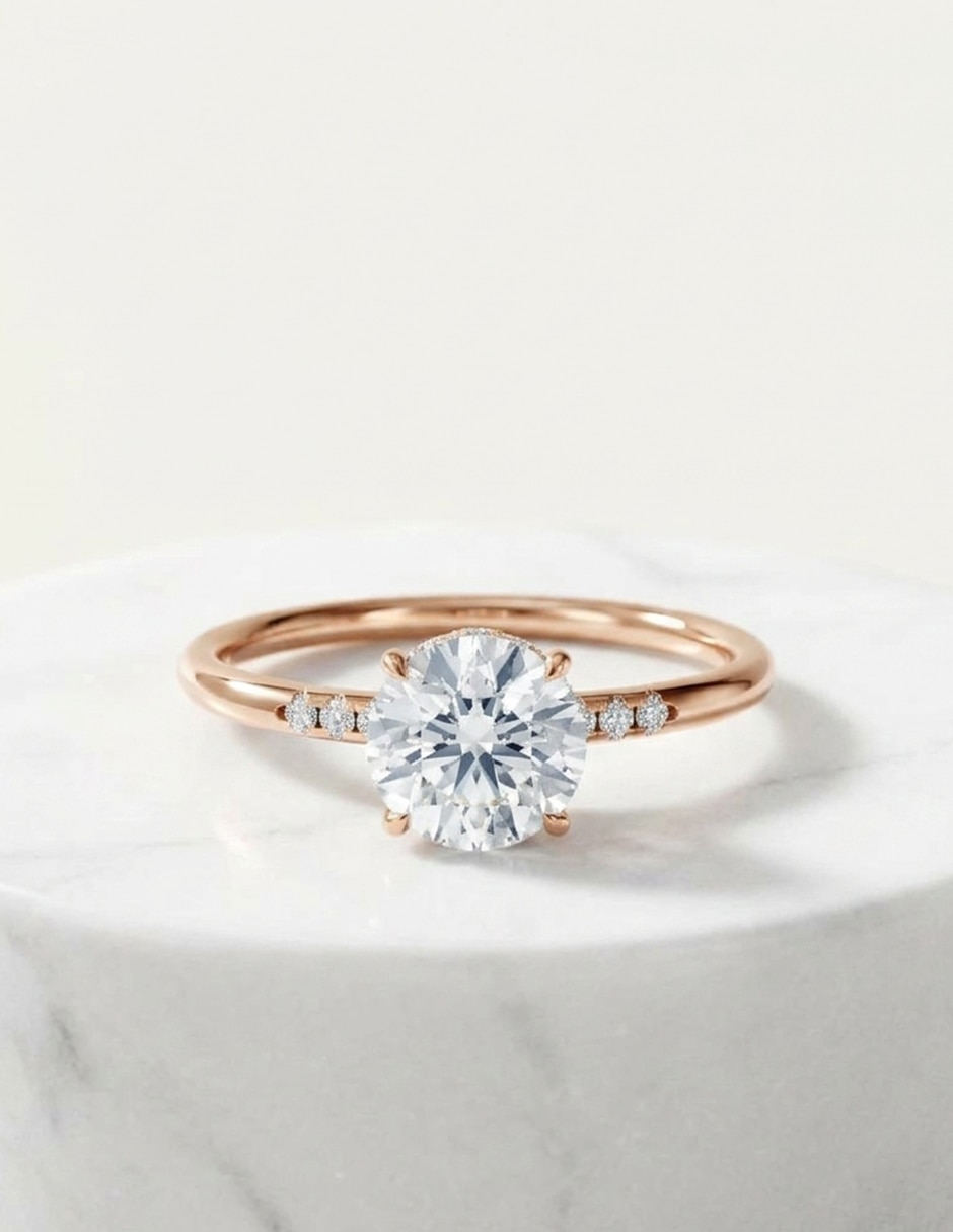 Anillo de compromiso de oro 18 k zirconia cúbica 4