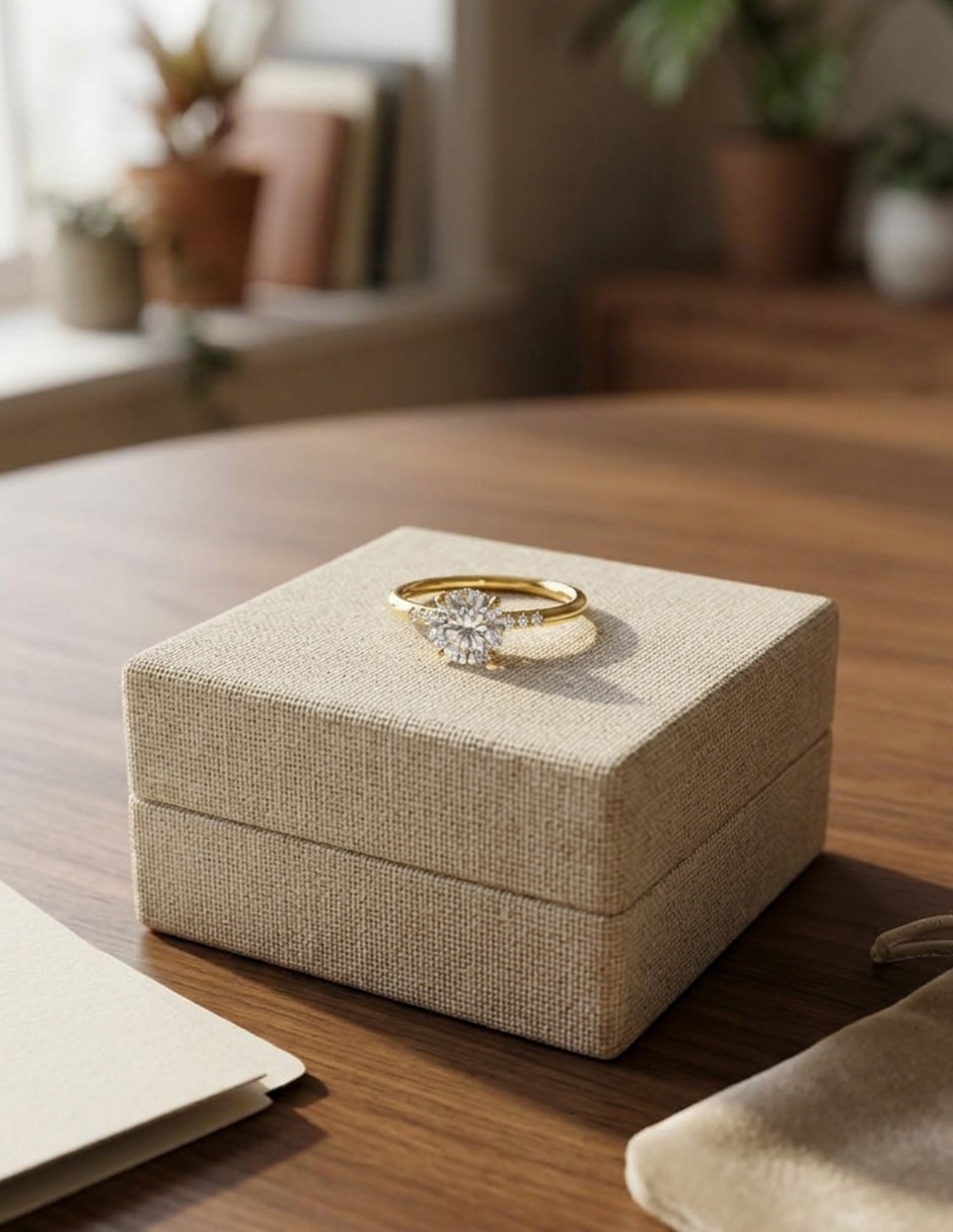 Anillo de compromiso de oro 18 k zirconia cúbica 5