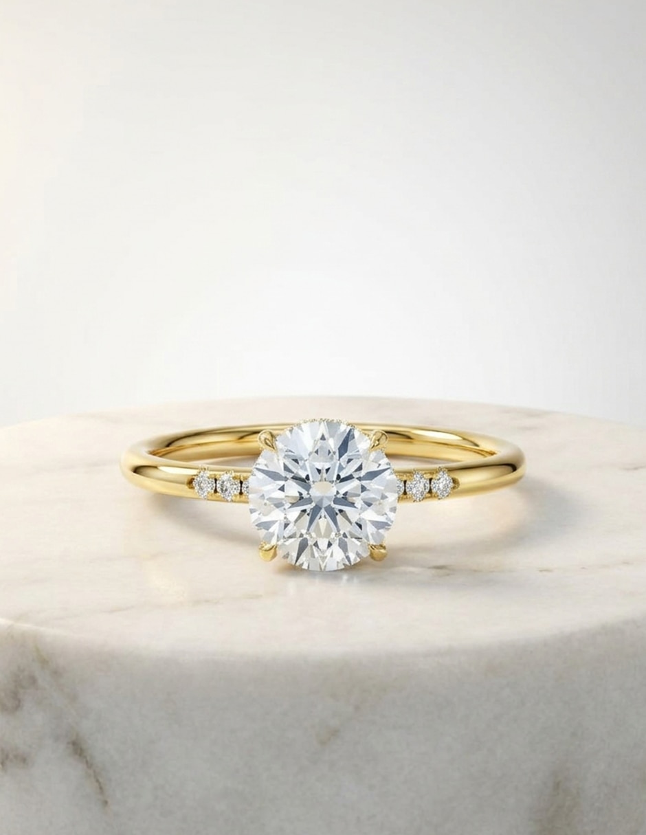 Anillo de compromiso de oro 18 k zirconia cúbica 8