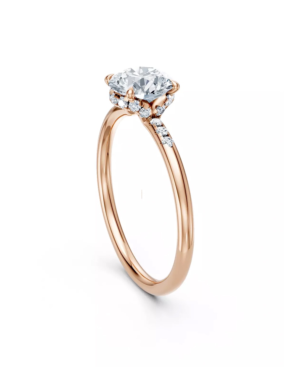 Anillo de compromiso de oro 14 k zirconia cúbica 3