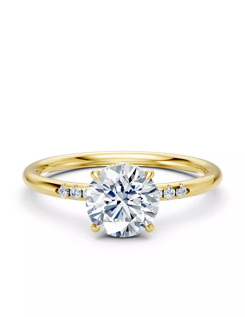 Anillo de compromiso de oro 14 k Amore Mio zirconia cúbica