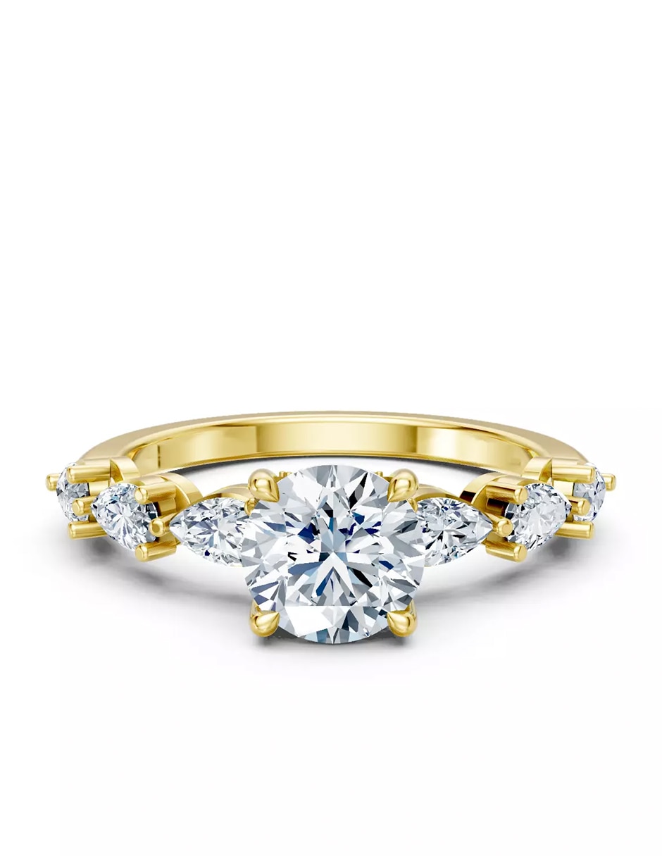 Anillo de compromiso de oro 14 k Amore Mio zirconia cúbica