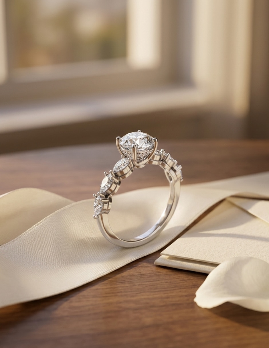 Anillo de compromiso de oro 9 k Amore Mio! 7