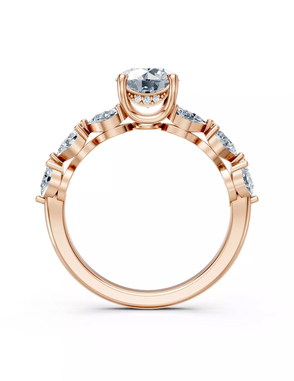 Anillo de compromiso de oro 9 k zirconia cúbica 2