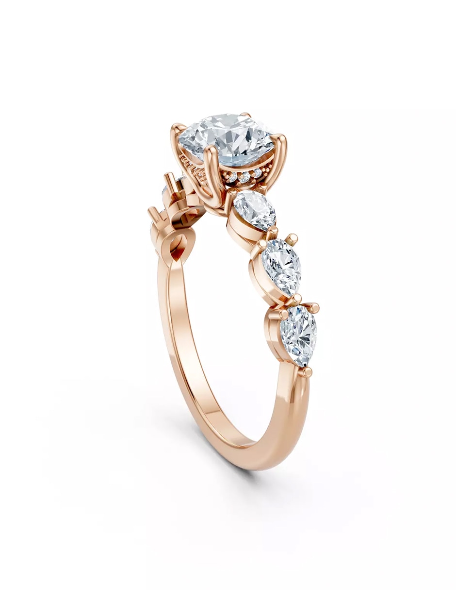 Anillo de compromiso de oro 9 k zirconia cúbica 3