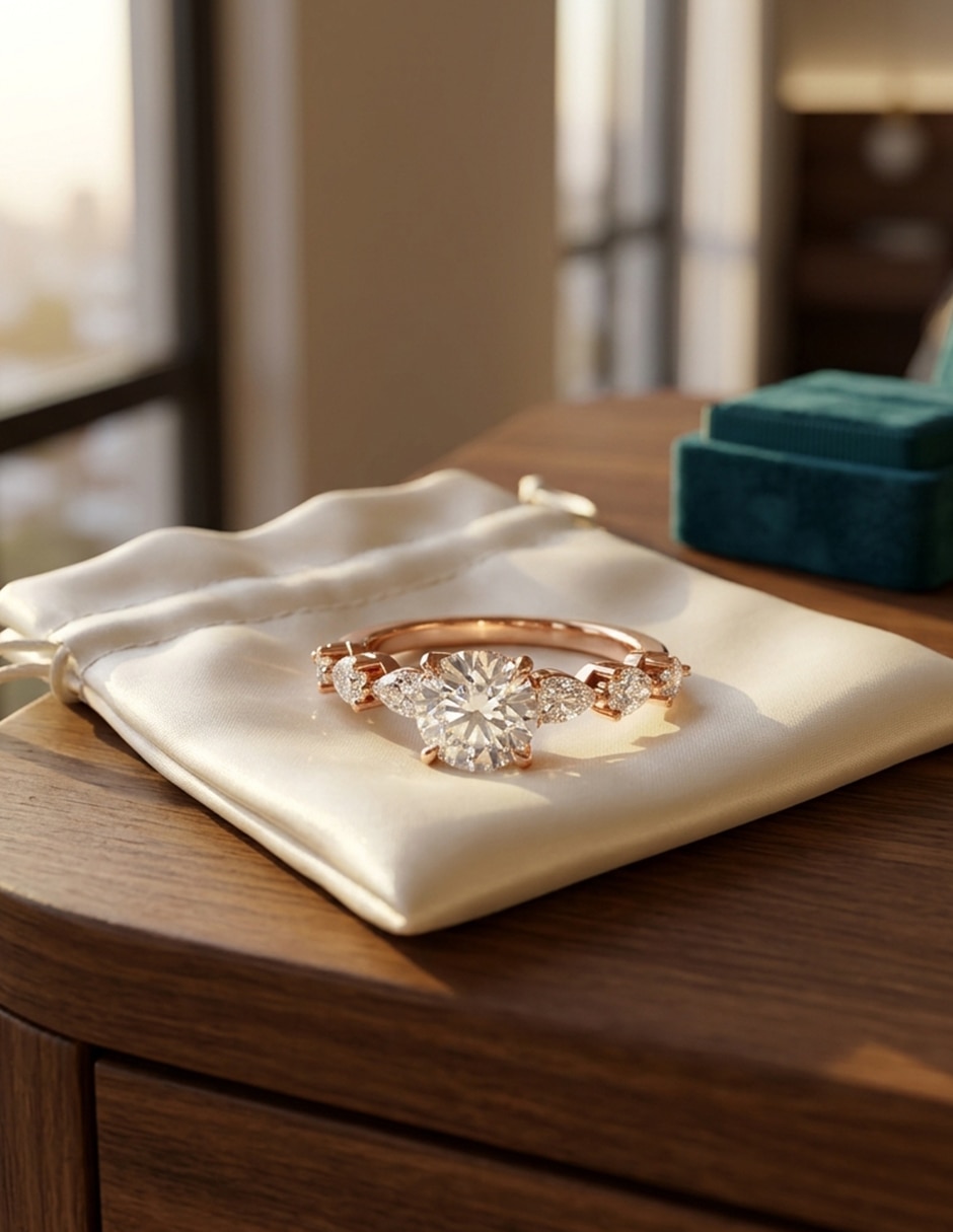 Anillo de compromiso de oro 9 k zirconia cúbica 7