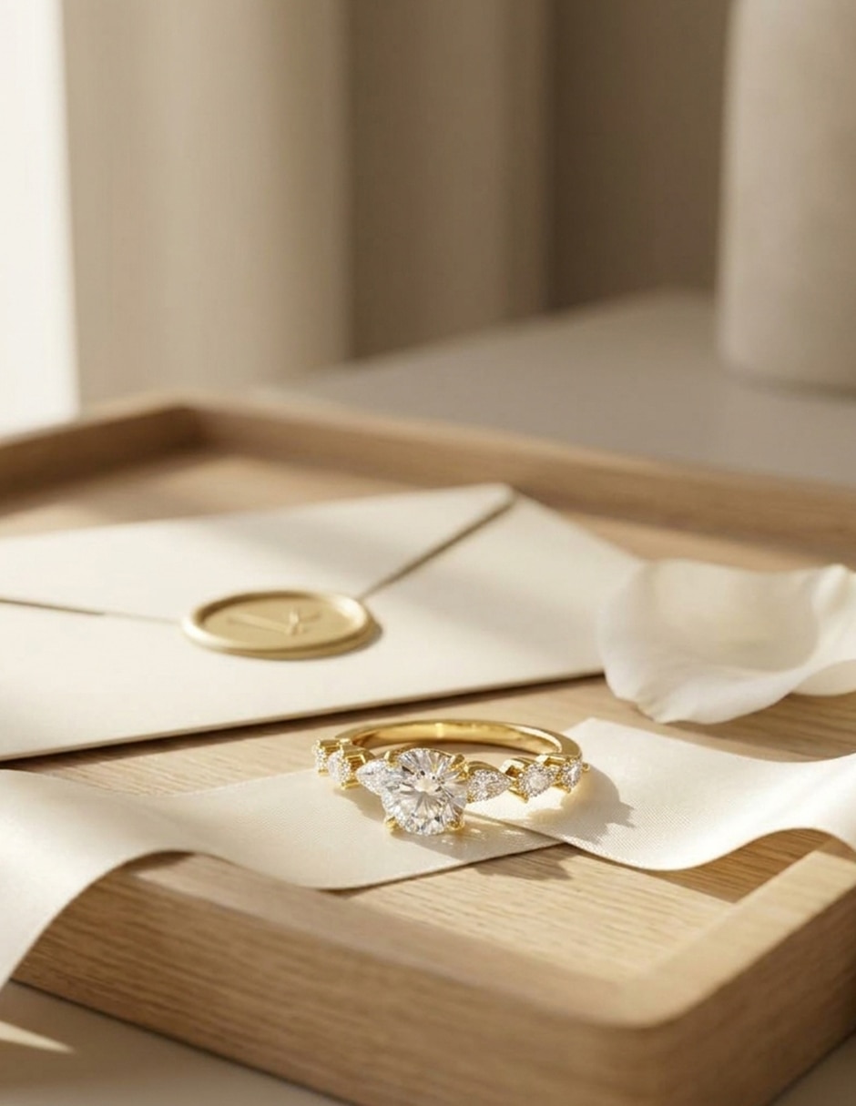 Anillo de compromiso de oro 9 k Amore Mio zirconia cúbica