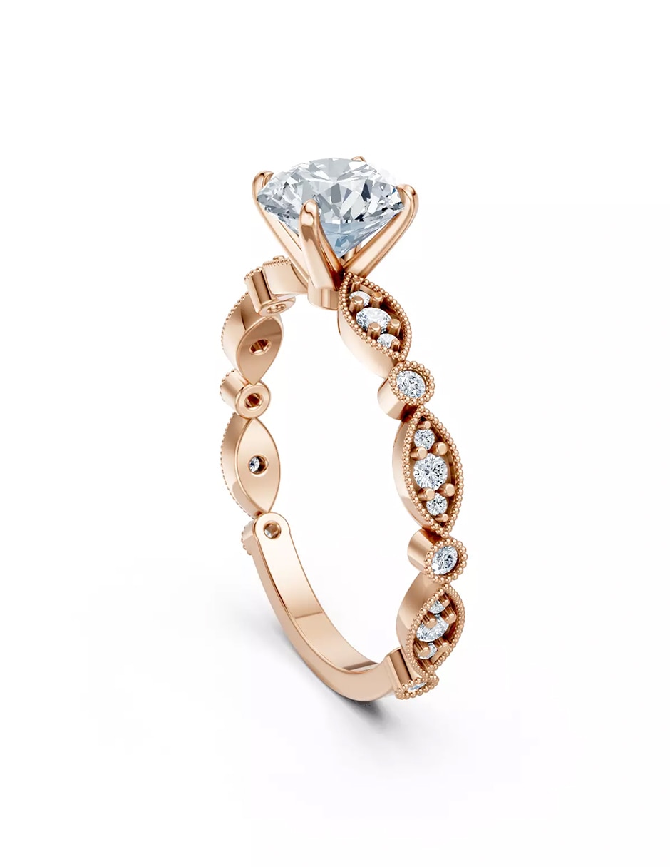 Anillo de compromiso de oro 9 k zirconia cúbica 4