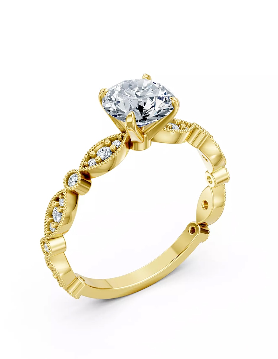 Anillo de compromiso de oro 9 k Amore Mio zirconia cúbica