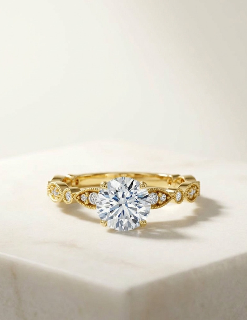 Anillo de compromiso de oro 9 k Amore Mio zirconia cúbica