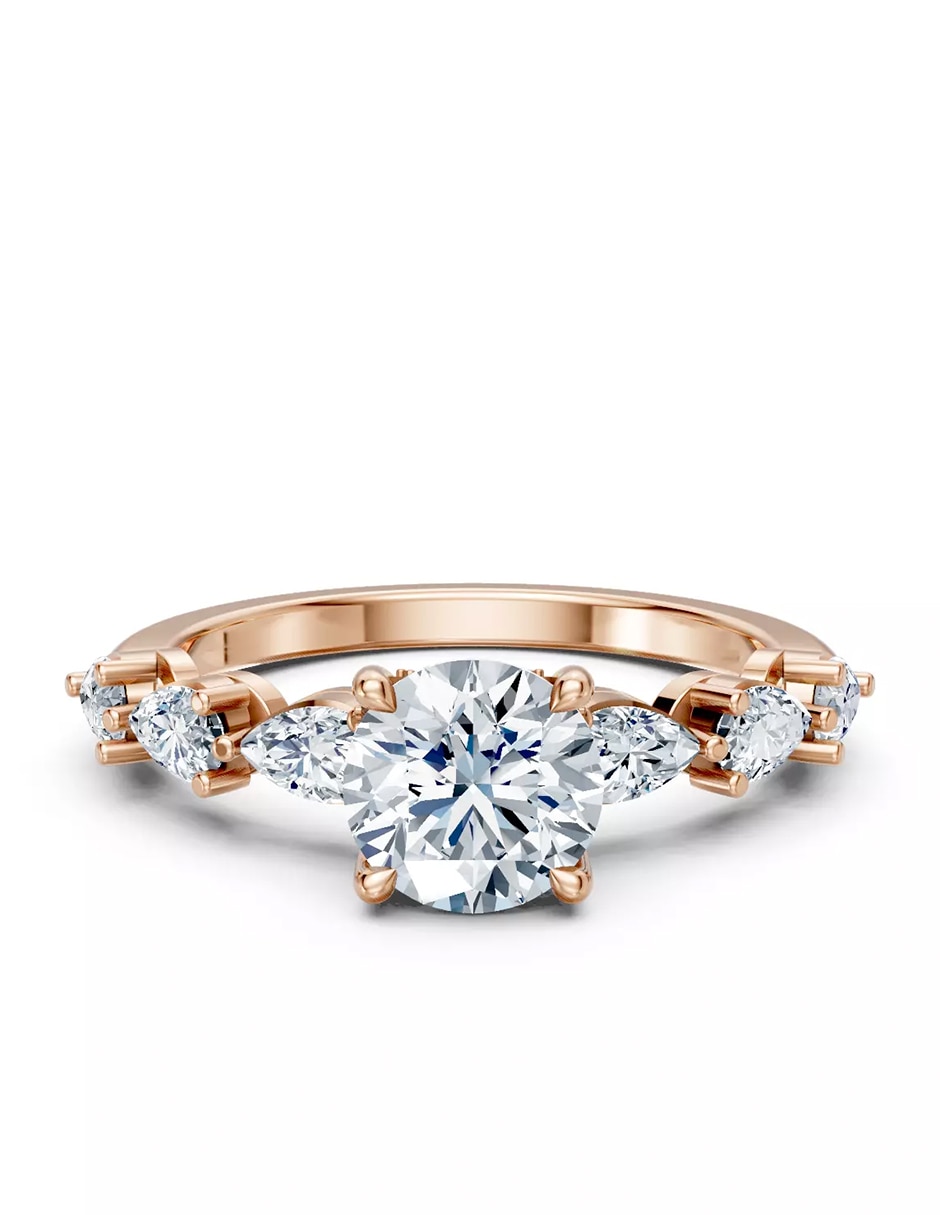 Anillo de compromiso de oro 18 k zirconia cúbica 1