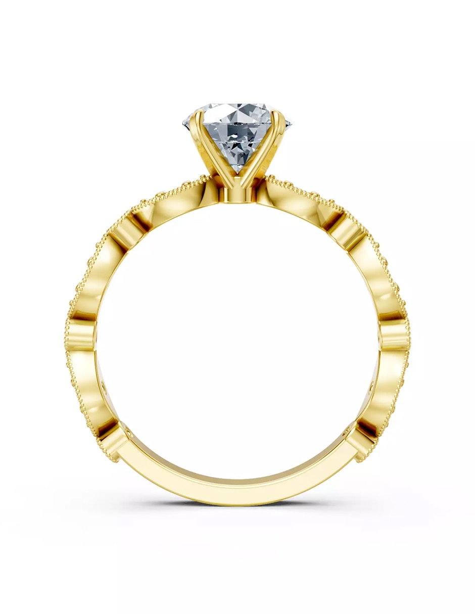 Anillo de compromiso de oro 14 k Amore Mio zirconia cúbica