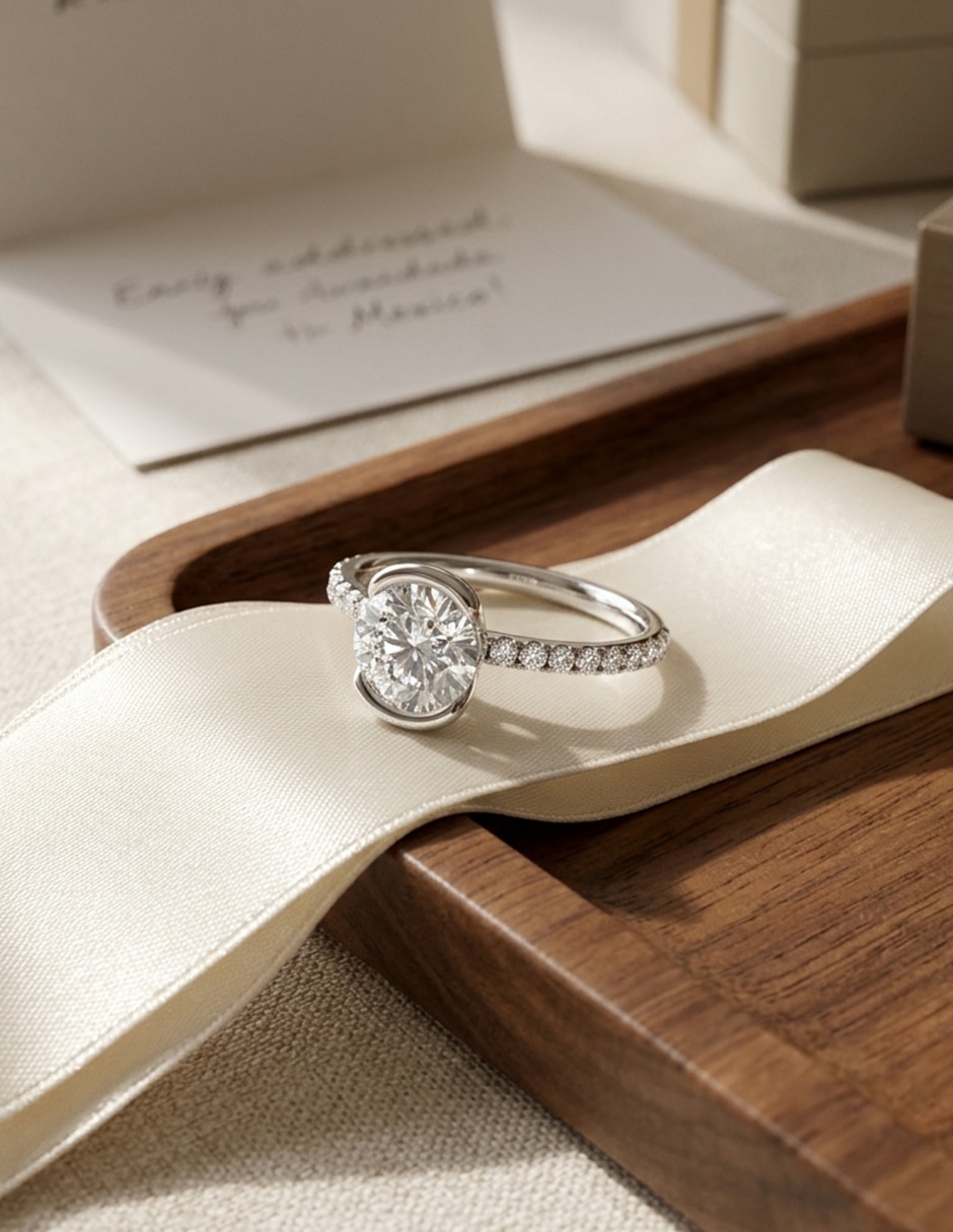 Anillo de compromiso de oro 9 k zirconia cúbica 4