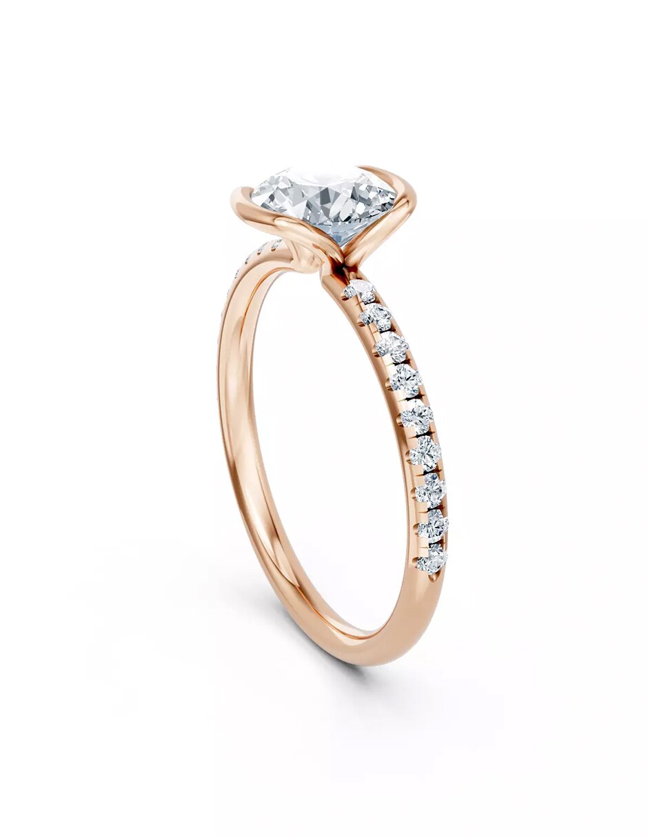 Anillo de compromiso de oro 14 k zirconia cúbica 3