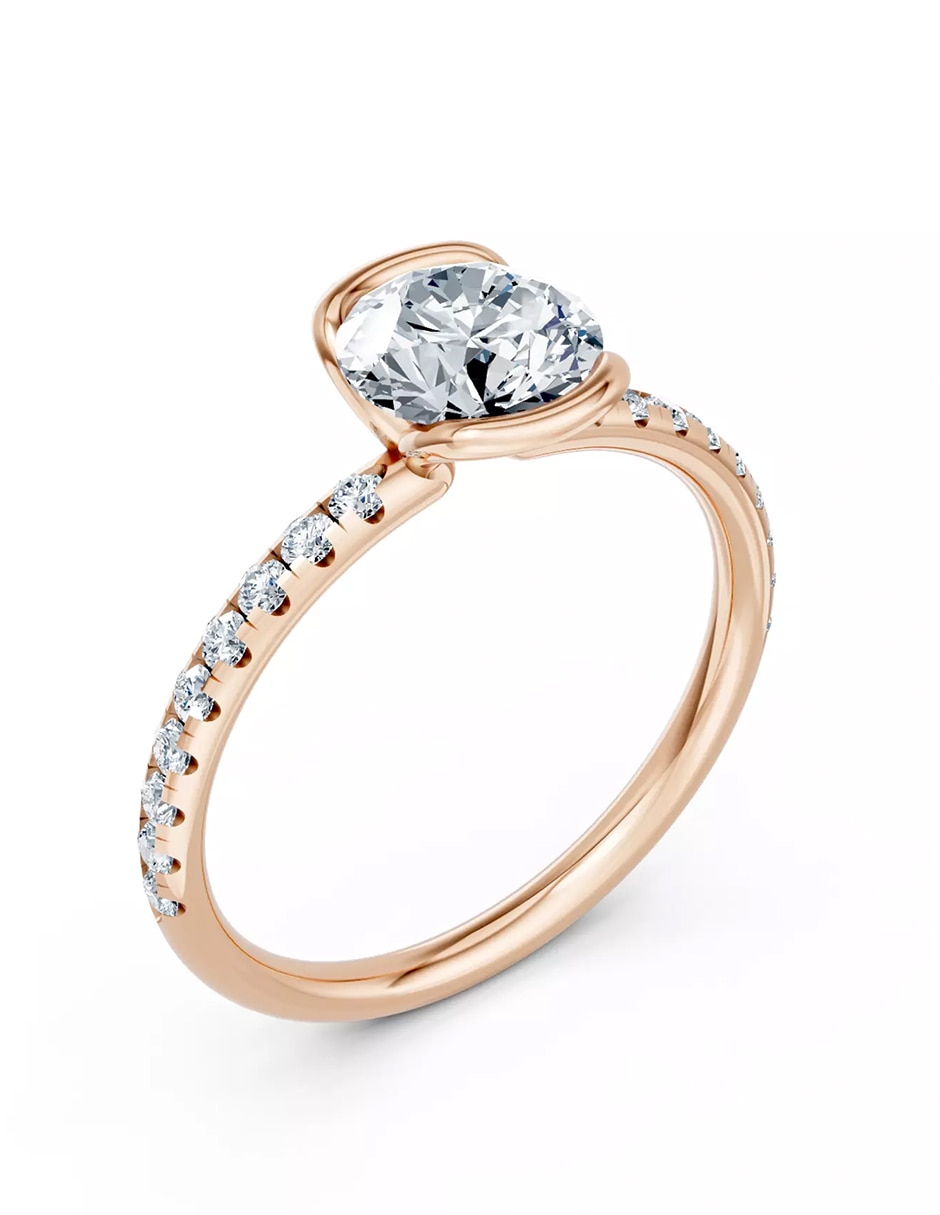 Anillo de compromiso de oro 14 k zirconia cúbica 6