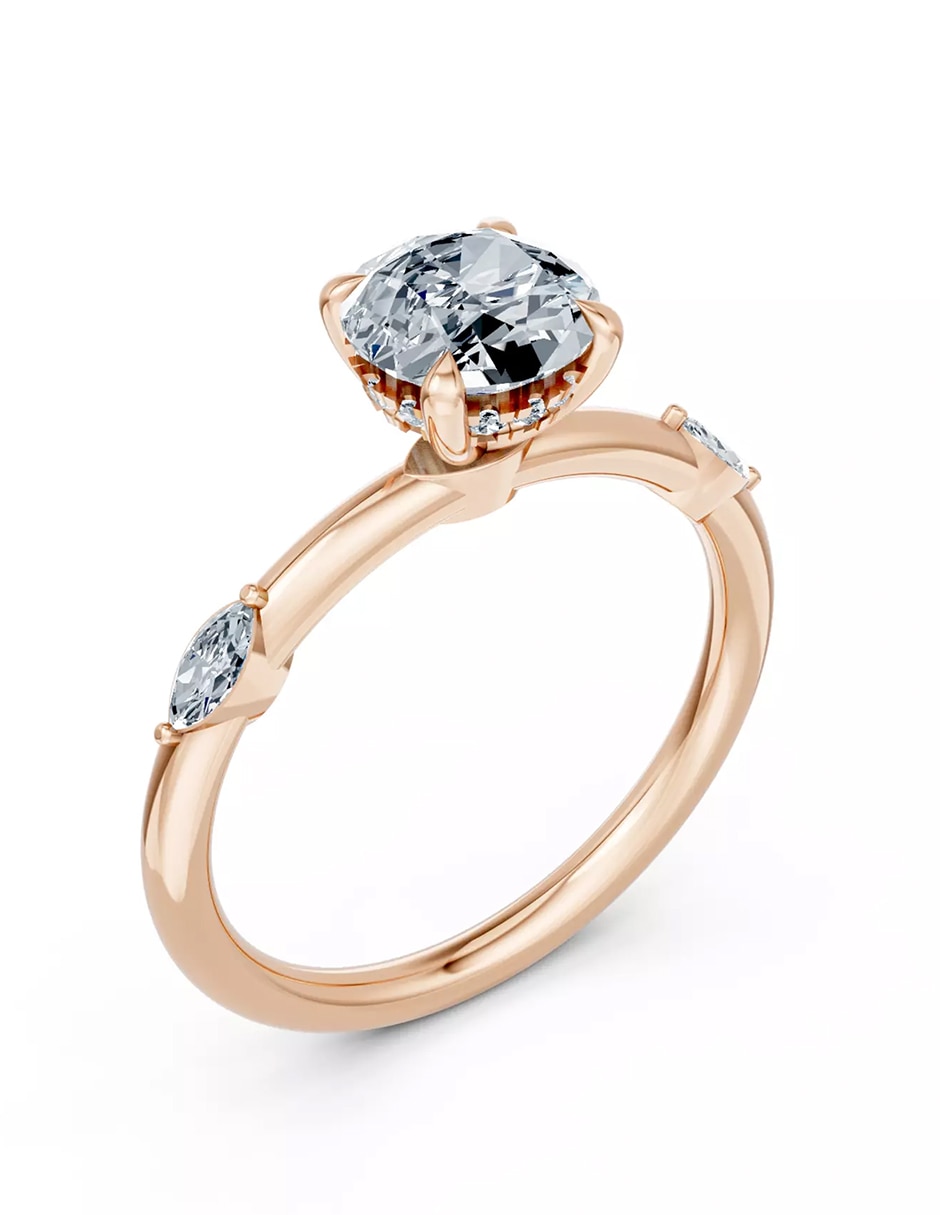 Anillo de compromiso de oro 9 k zirconia cúbica 7