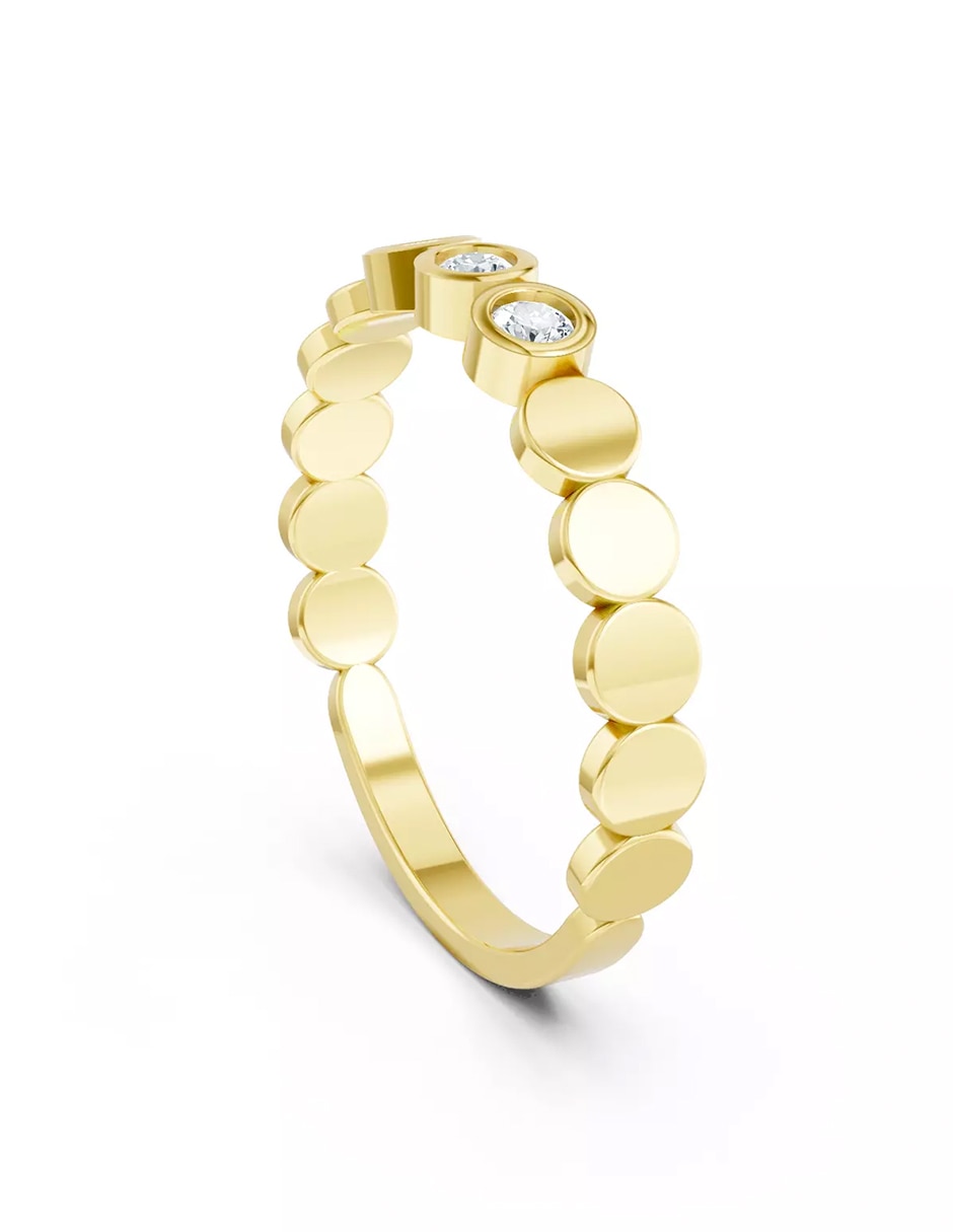 Anillo de compromiso de oro 9 k zirconia cúbica 3