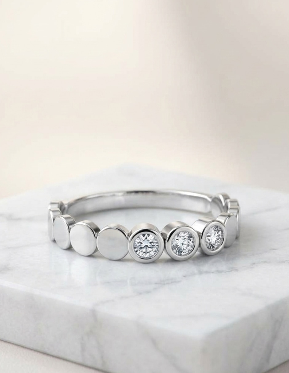 Anillo de compromiso de oro 14k zirconia cúbica 6