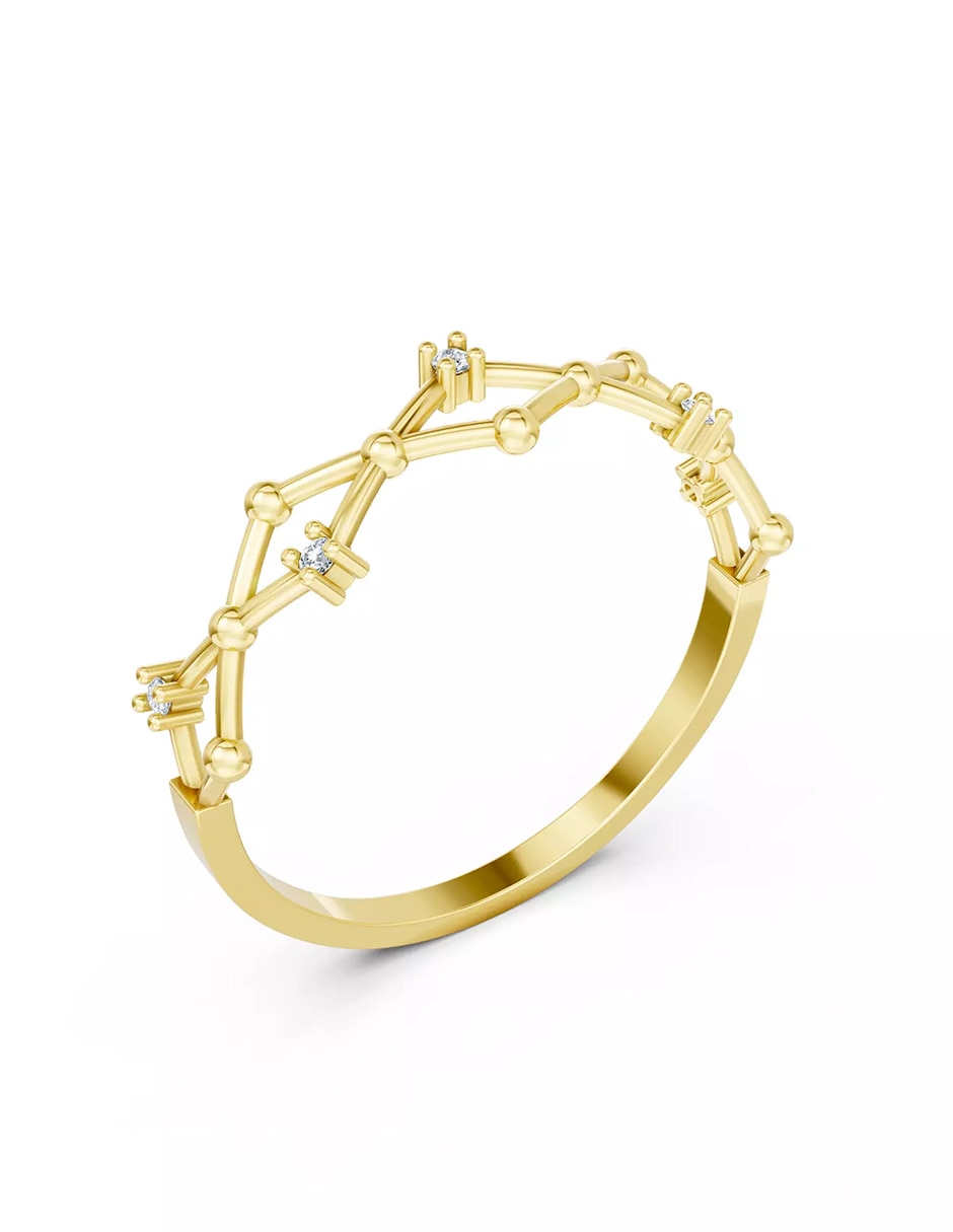 Anillo de compromiso de oro 9 k Amore Mio zirconia cúbica