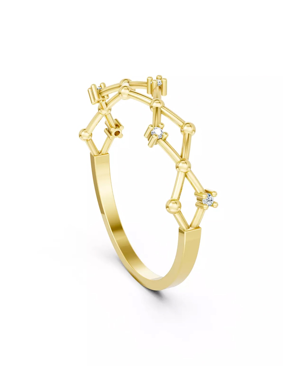 Anillo de compromiso de oro 18 k zirconia cúbica 3
