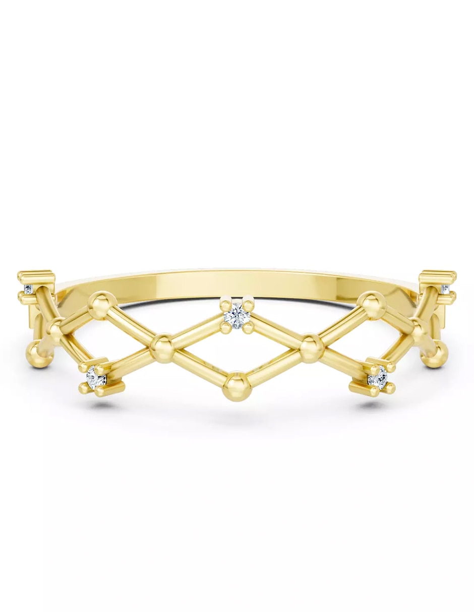 Anillo de compromiso de oro 14 k Amore Mio zirconia cúbica