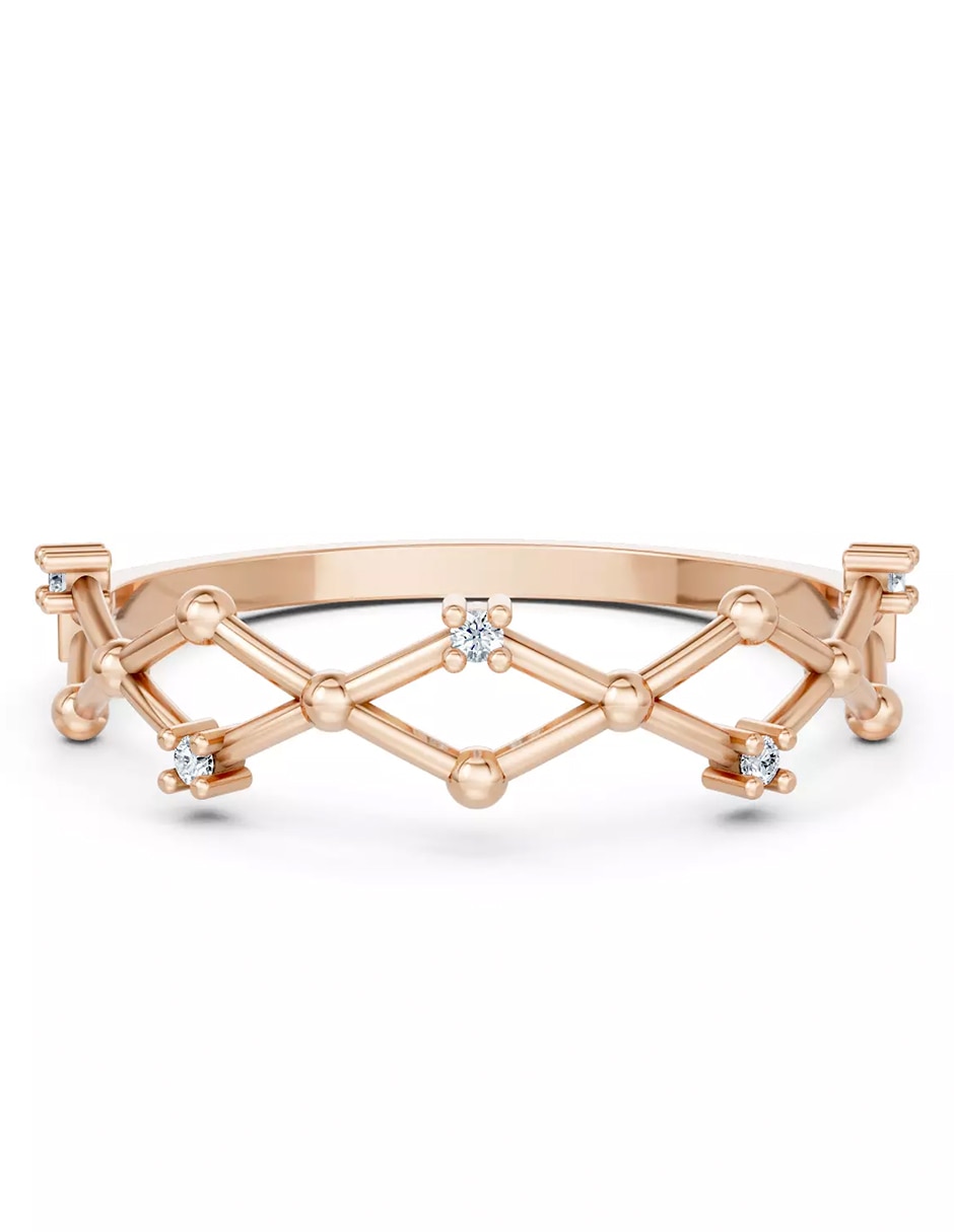 Anillo de compromiso de oro 14 k zirconia cúbica 1