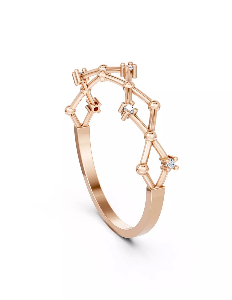 Anillo de compromiso de oro 14 k zirconia cúbica 3