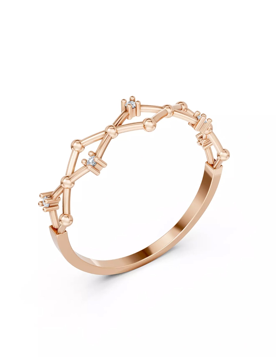 Anillo de compromiso de oro 14 k zirconia cúbica 5