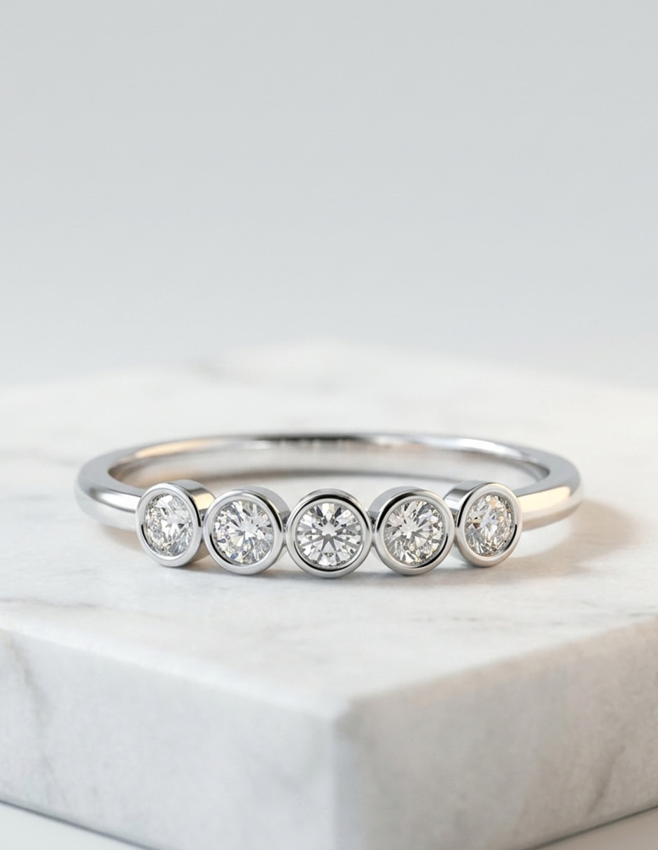 Anillo de compromiso de oro 9 k zirconia cúbica 5