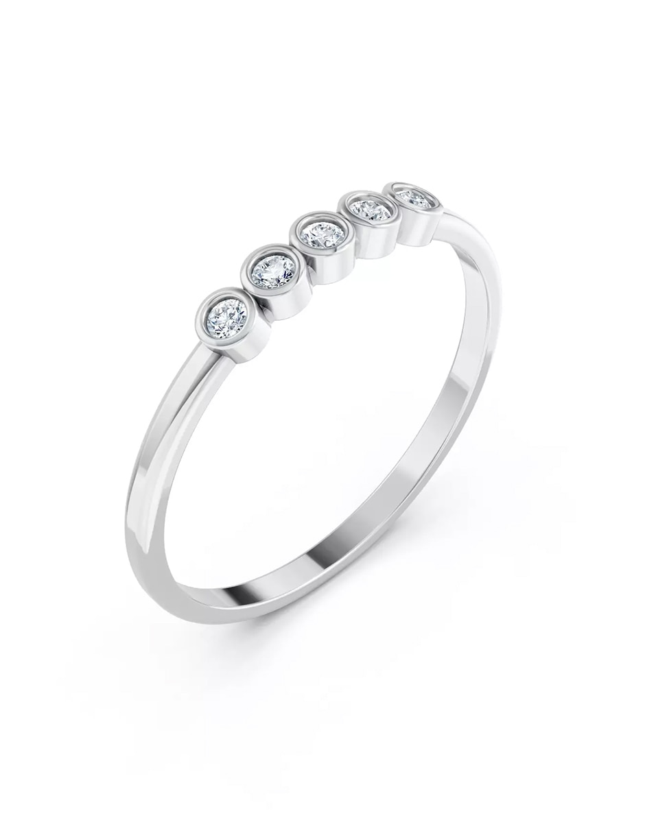 Anillo de compromiso de oro 9 k zirconia cúbica 6