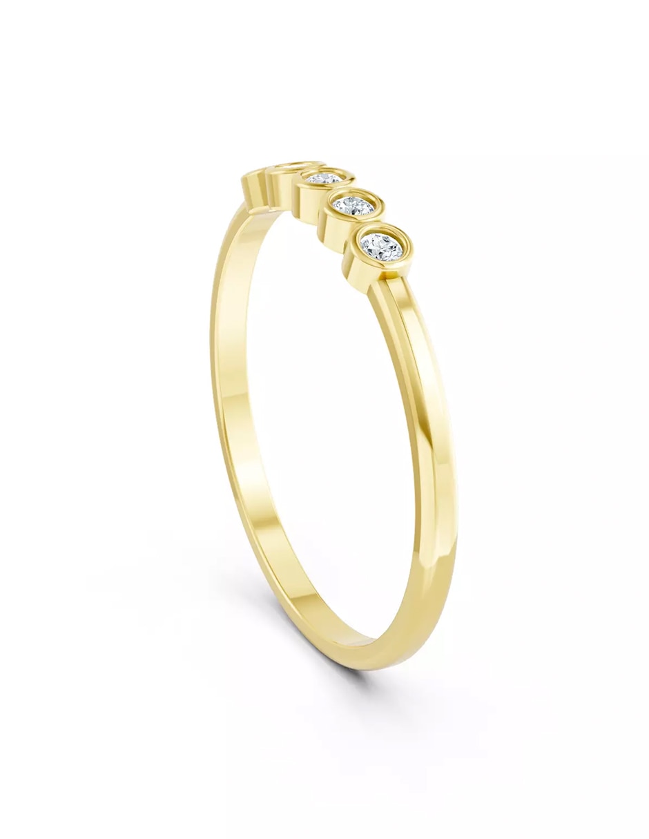 Anillo de compromiso de oro 14 k Amore Mio zirconia cúbica