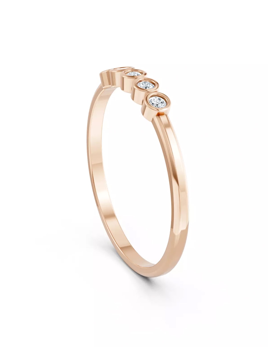 Anillo de compromiso de oro 18 k zirconia cúbica 4