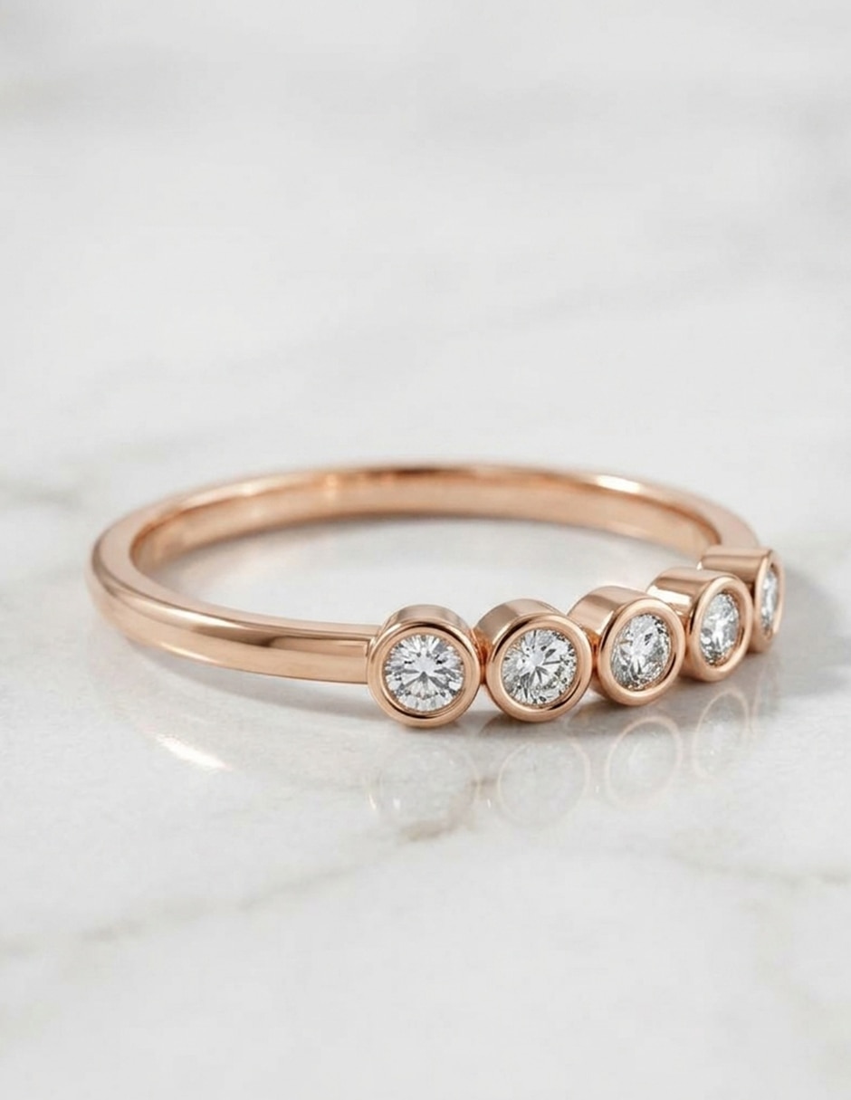 Anillo de compromiso de oro 18 k zirconia cúbica 6