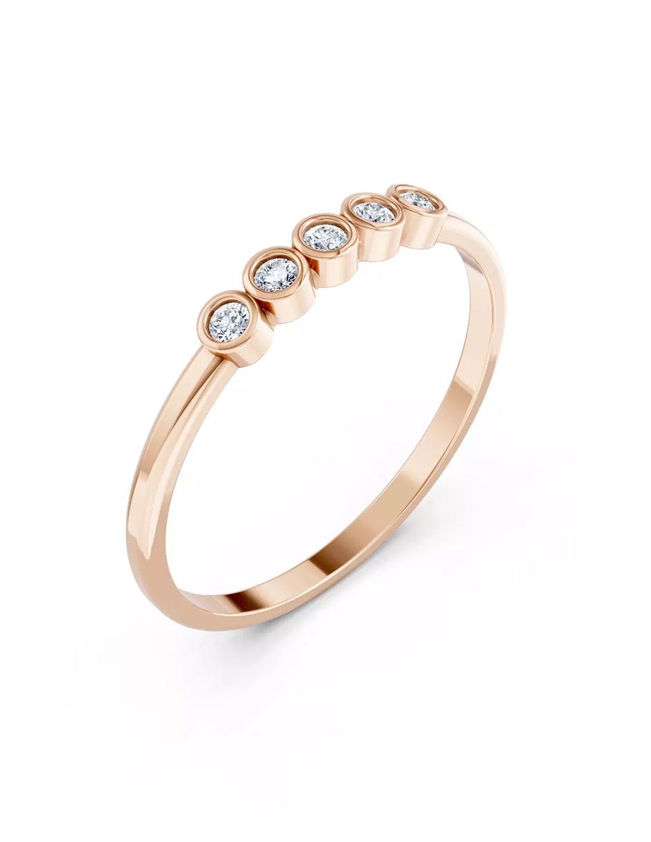 Anillo de compromiso de oro 18 k zirconia cúbica 7