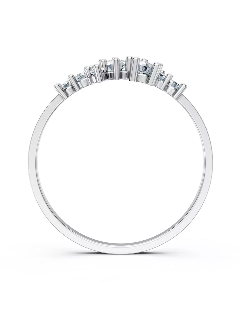 Anillo de compromiso de oro 14 k zirconia cúbica 3