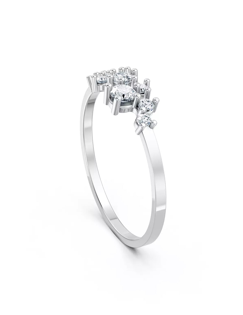 Anillo de compromiso de oro 14 k zirconia cúbica 4